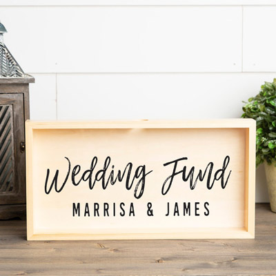 wooden wedding fund bank