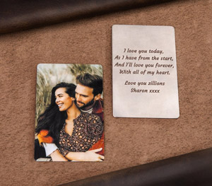 Personalized wallet photo card